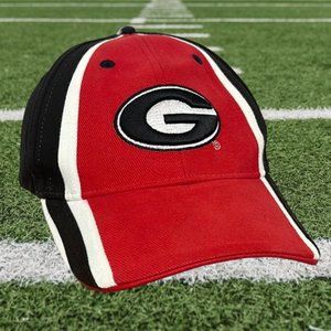 Georgia Bulldogs UGA Red Black Embroidered Adjustable Strap Back Hat Cap DAWGS